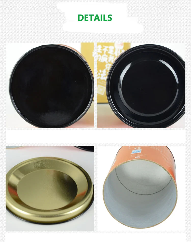 Latas de empaquetado modificadas para requisitos particulares de la galleta del papel del tubo de Kraft de la categoría alimenticia