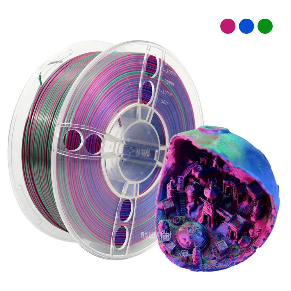 veeology tricolor 1kg silk pla filament