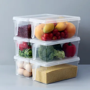 New Plastic Food Storage Container Organizer With Handle Household ...