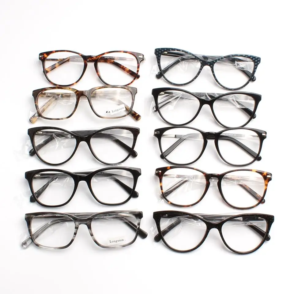 Assorted Ready Made Mixed Eyewear Stock Cheap Glasses Acetate Eyewear Optical Eyeglasses Frames