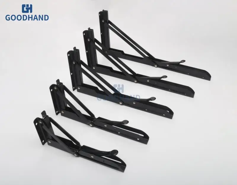 Gh H05 Foldable Adjustable Wall Side Mount Shelf Support Hardware Metal Folding Wood Table