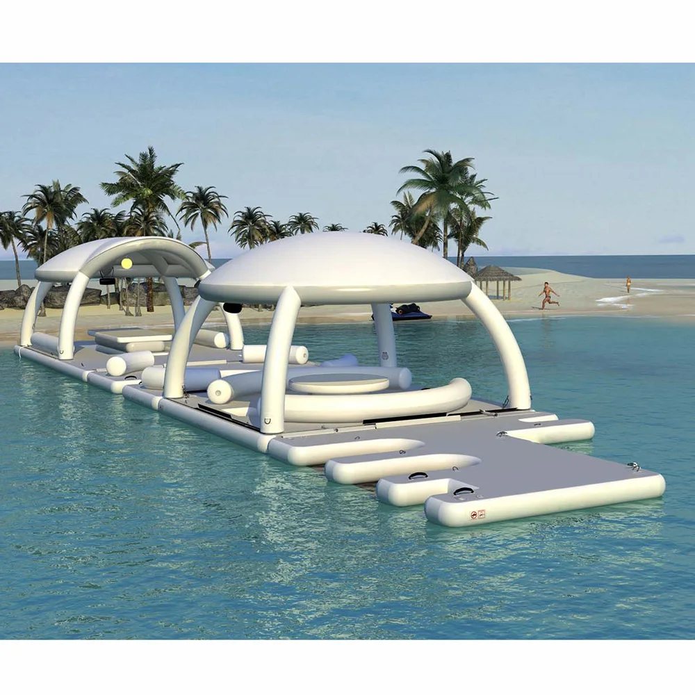 2022 Hot Inflatable Floating Platform With Tent Custom Dock Commercial ...