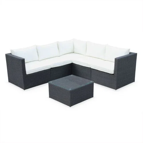 HOMECOME Luxury Garden Patio outdoor furniture 6-Pieces sofa set,Premium Sectional chair with cushion and glass table