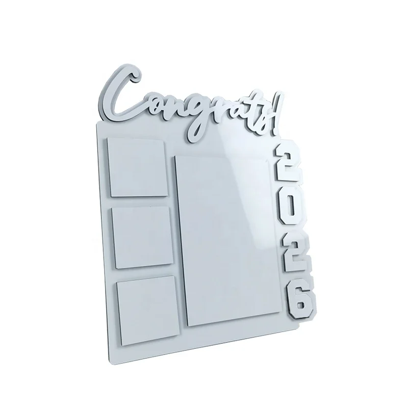 Graduation Gift 3D Steric Customized Logo Congratulations 2026 Photo Slate Sublimation Blank Congrats 2026 Photo Frame