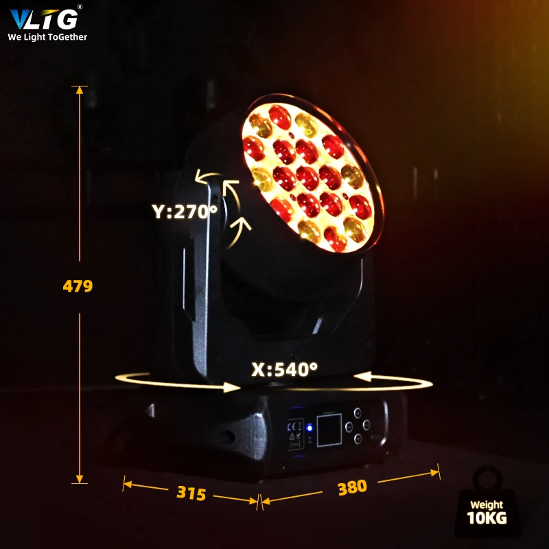 ステージムービングヘッドウォッシュライト19個15WズームLed