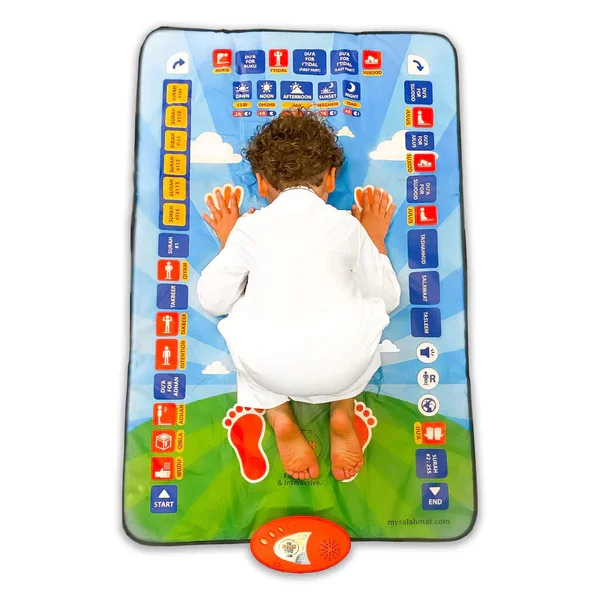 Muslim Smart Educational Carpet Gift Seating Teaching Interactive Prayer Mat for Kids for 3-9 Year Olds Ramadan Version Children