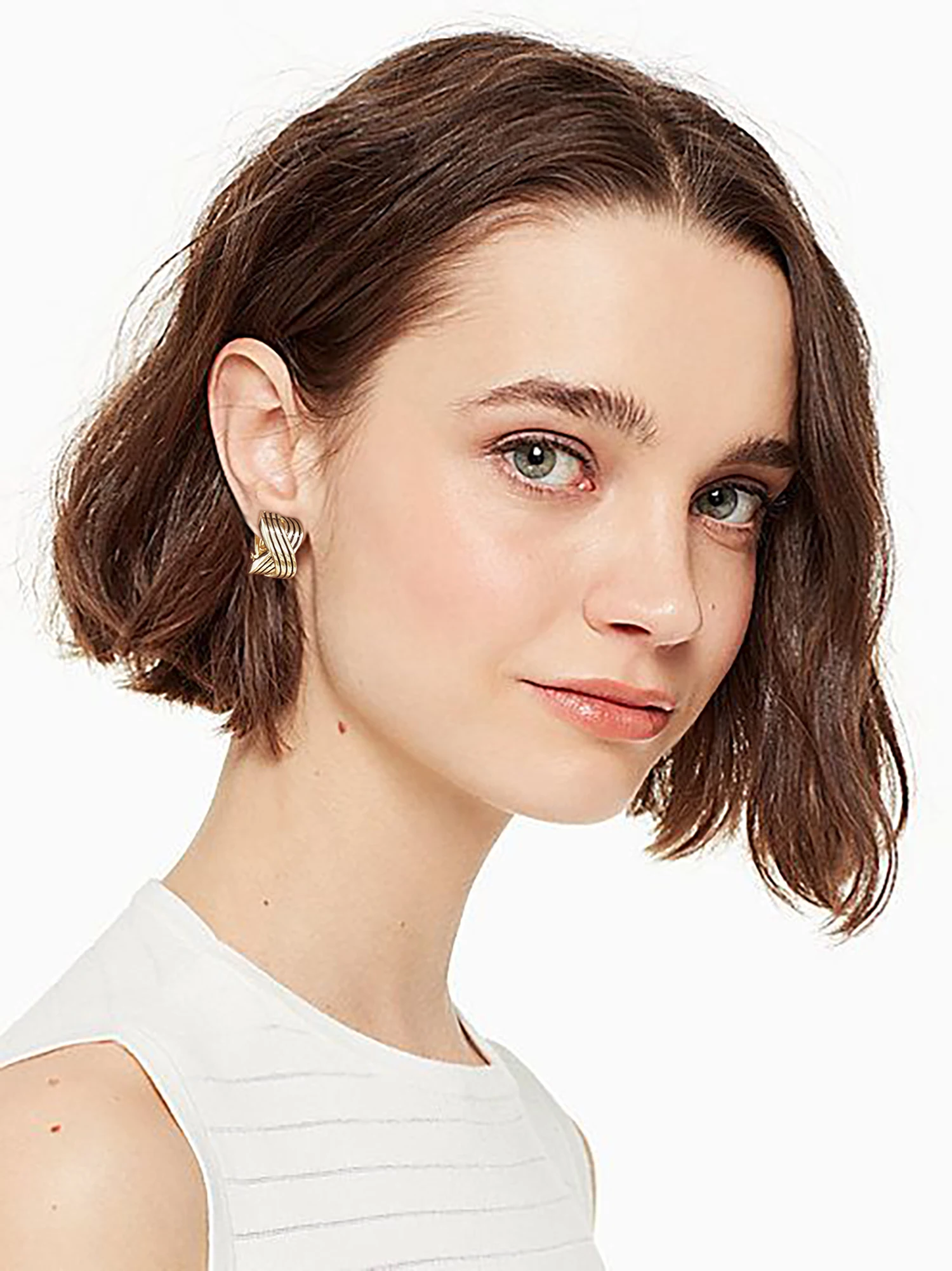 Creative Designer Antique Gold Plated Bow Tie Clip on Earrings Ear Clip Fashion Jewelry Earrings for Women 2023