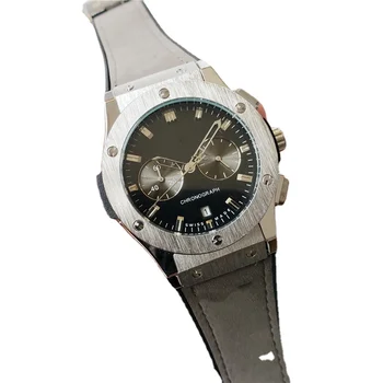 2022 men's new five needle timing belt hexagonal quartz business gentleman watch, wholesale by manufacturers
