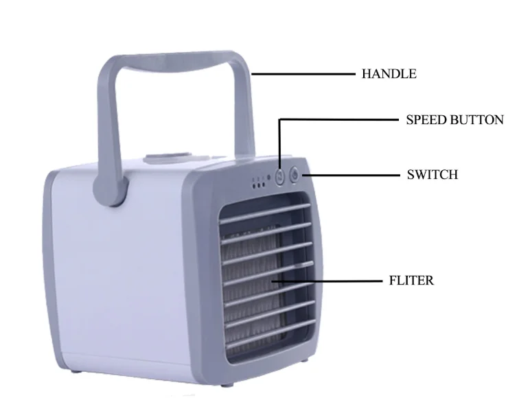Portable Mini Water Cooler Fan Smart 5V USB Technology Quick Delivery OEM USB Air Conditioner Button Control for Car Outdoor