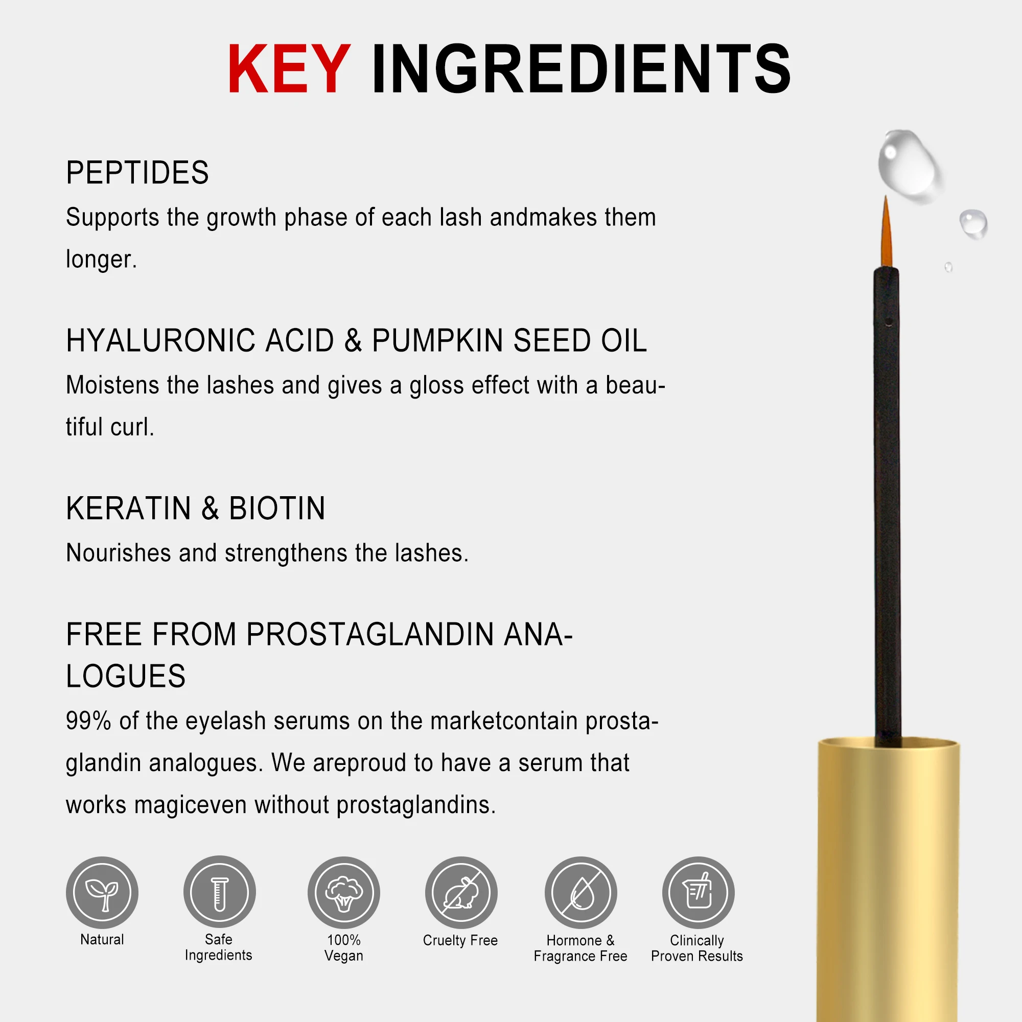 FEG MAX Eyelash Growth Serum - Customized 6ml Castor Oil