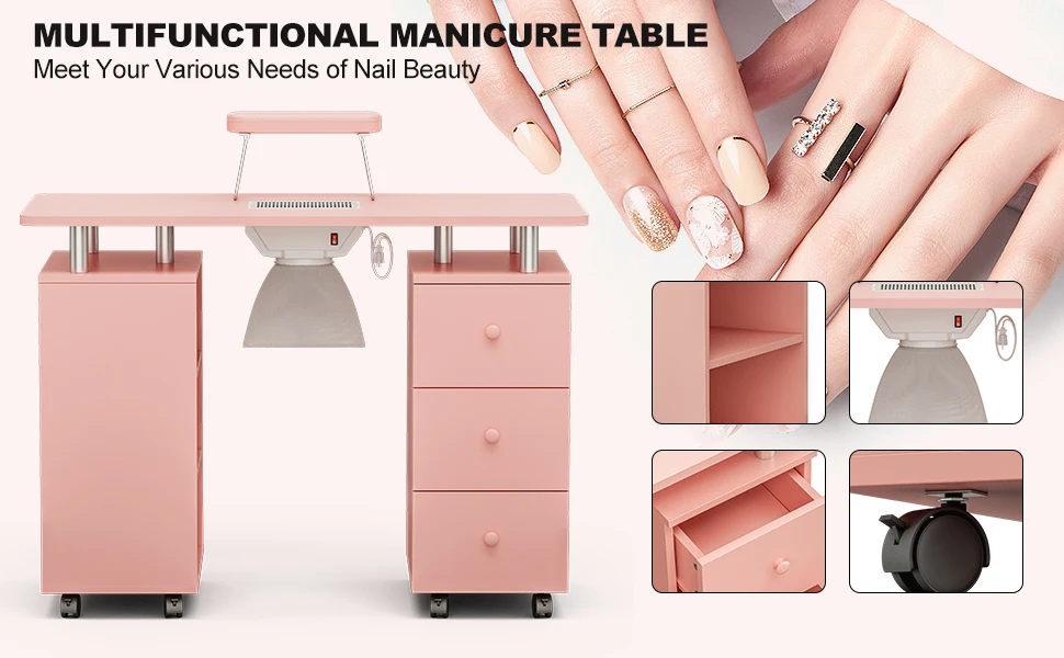Mesas Para Manicure Profesional Nails Table Salon Desk Lmparas Para La Mesa De Manicura Nail