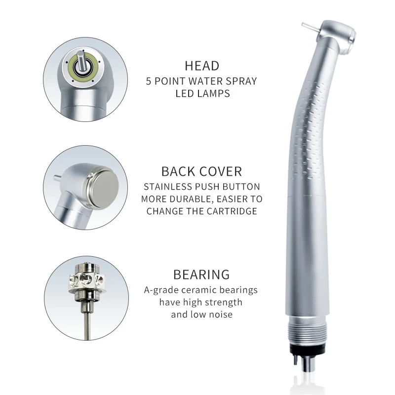 Dental E-generator Shadowless Ring LED High Speed Handpiece 2Hole/4Hole