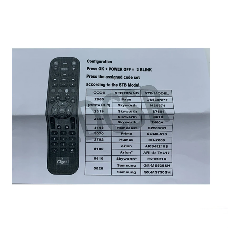 New Replacement Cignal Cable Digbox Universal Remote Control for Philippine Market