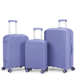 Large Luxury Suitcase Luggage Set New Style Fashion Colorful Durable Travel PP Aluminium Trolley Handle Zipper Closure with Lock