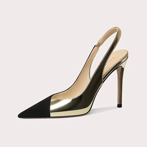 China Factory Wholesale Pointed Toe Black Suede High Heels Pumps Slip-On Ankle Style for Summer Height Increasing Feature