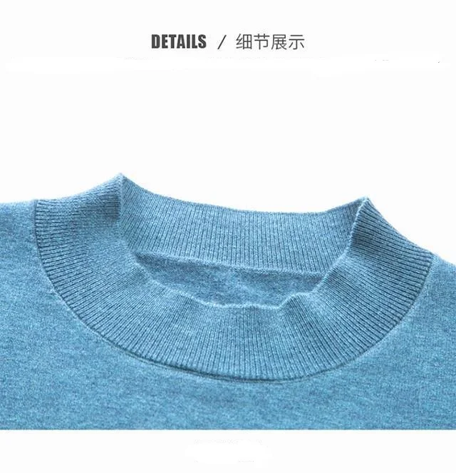 Crew Neck Black Plain Crochet Blank Winter Mohair Wool Pullover