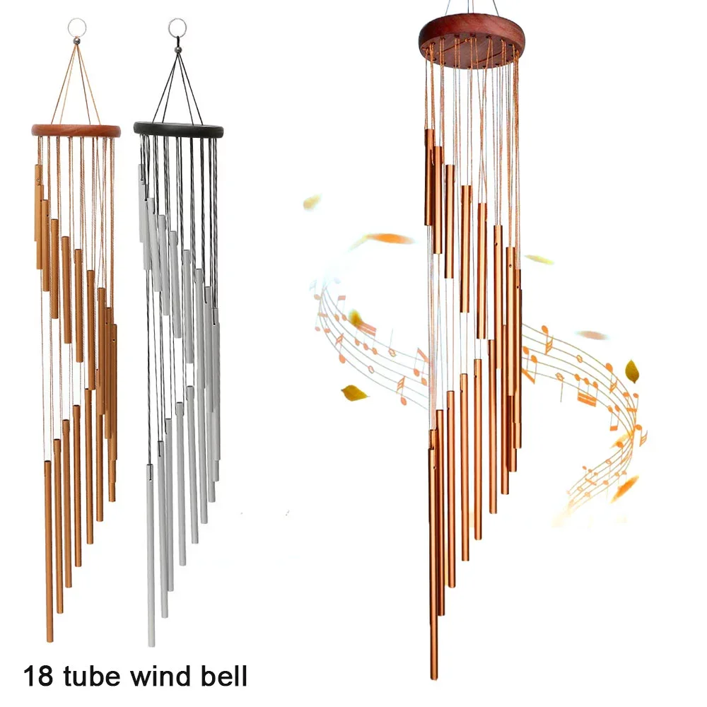 18 Tubes Large Wind Chime Metal Hanging Ornament Garden Yard Outdoor Home Decor 