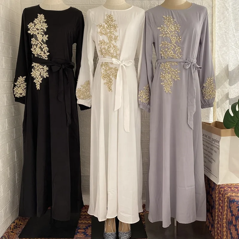 Elegante Abito Kaftano Donna: Maxi Abaya Dubai, Caftano Marocchino Con Strass, Taglie Forti - Foto 2