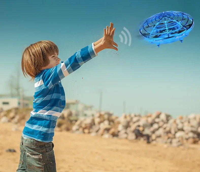 Мини Инфракрасный индукционный самолет НЛО летающий шар Круглые игрушки красочные светодиодные огни ручное управление безопасность Радиоуправляемый вертолет Дрон для детей