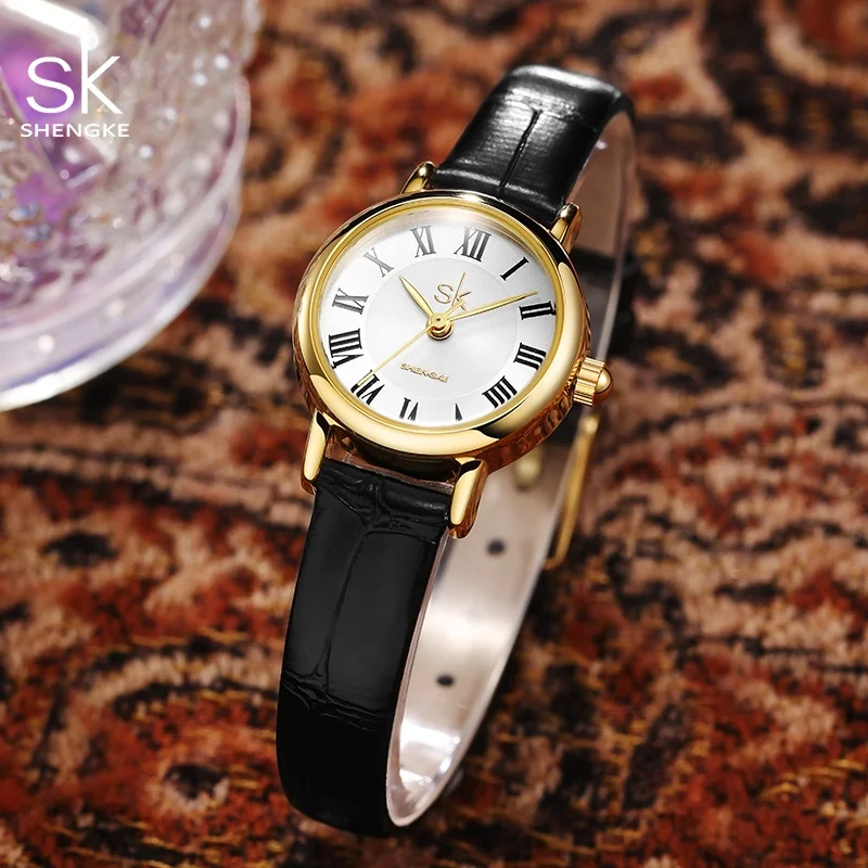 Shengke Vintage Watches Women Hot Sale PVD Gold Plating Wholesale Fashion  Creative Elegant Designer Ladies Wrist Watches
