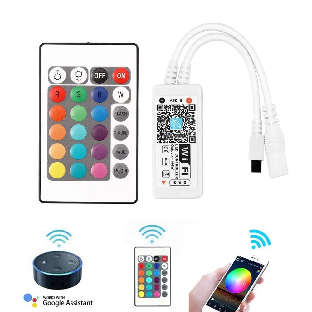WiFi RGB RGBW LED strip Controller Magic Home 100w Android iOS echo Alexa transformador
