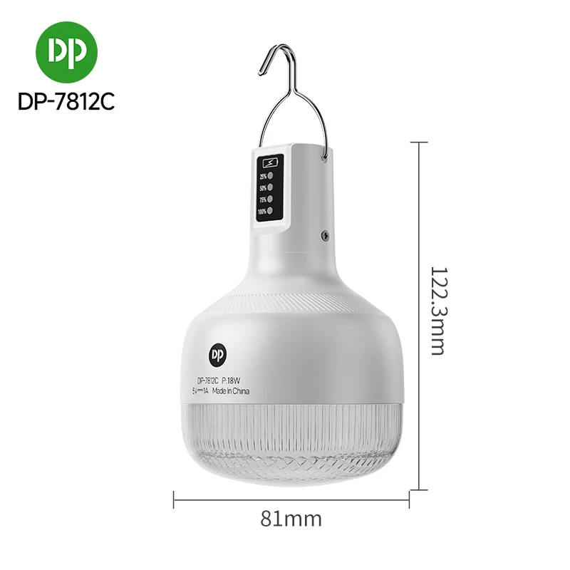 Portable USB Type C Charger Energy Saving LED Emergency Light with Hook for Camping Lithium Battery for Emergency