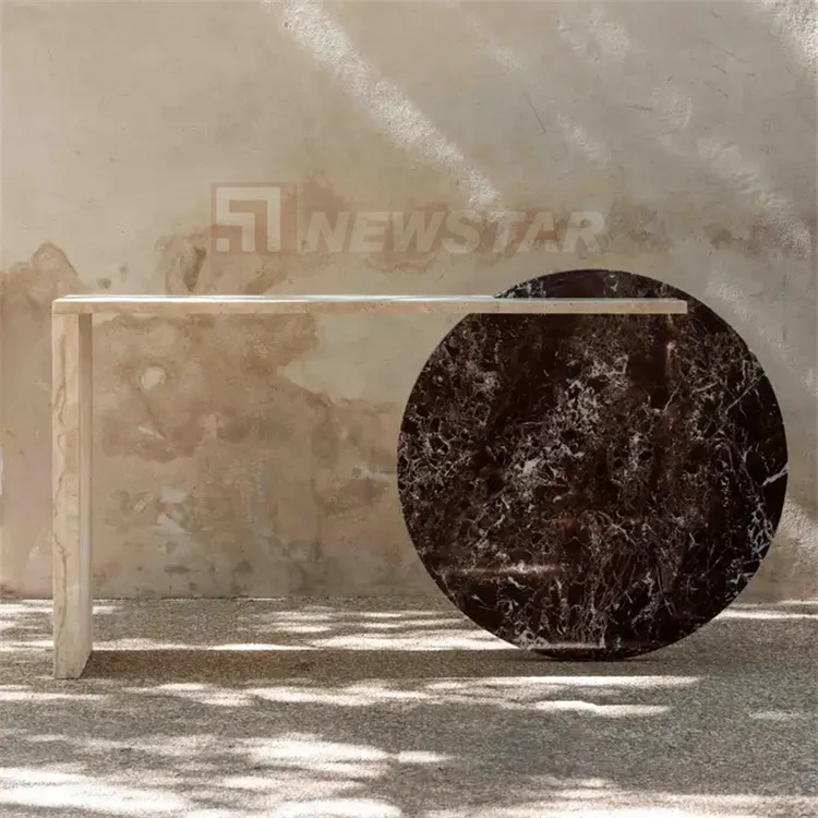 Italian Minimalist Travertine Hallway Console Table Custom Design Home Decoration Porch Table Natural Marble Console Table