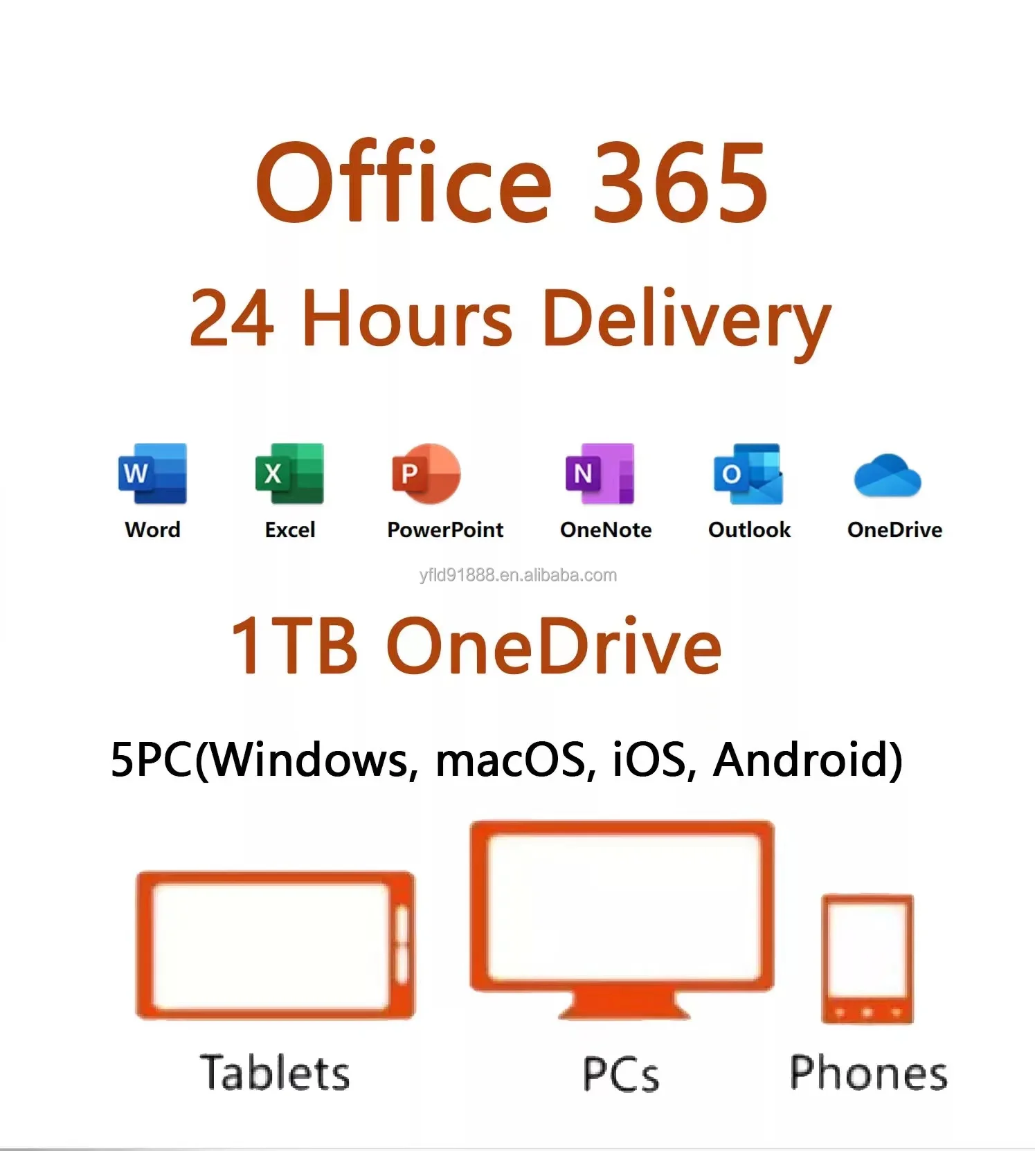 Office 365 Account+password License For 5 Devices Pc And Mac Office 365