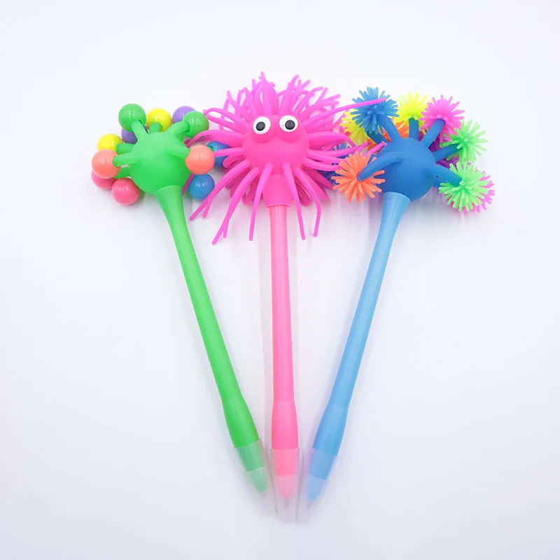 Creative Stationery TPR Decompression Material Ballpoint Pen Cartoon Toy Pen Christmas Gift Pen for Kids