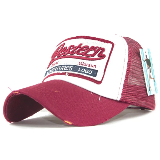 Custom Plain Blank Mesh Embroidered Distressed Baseball Cap Dad Trucker Hat
