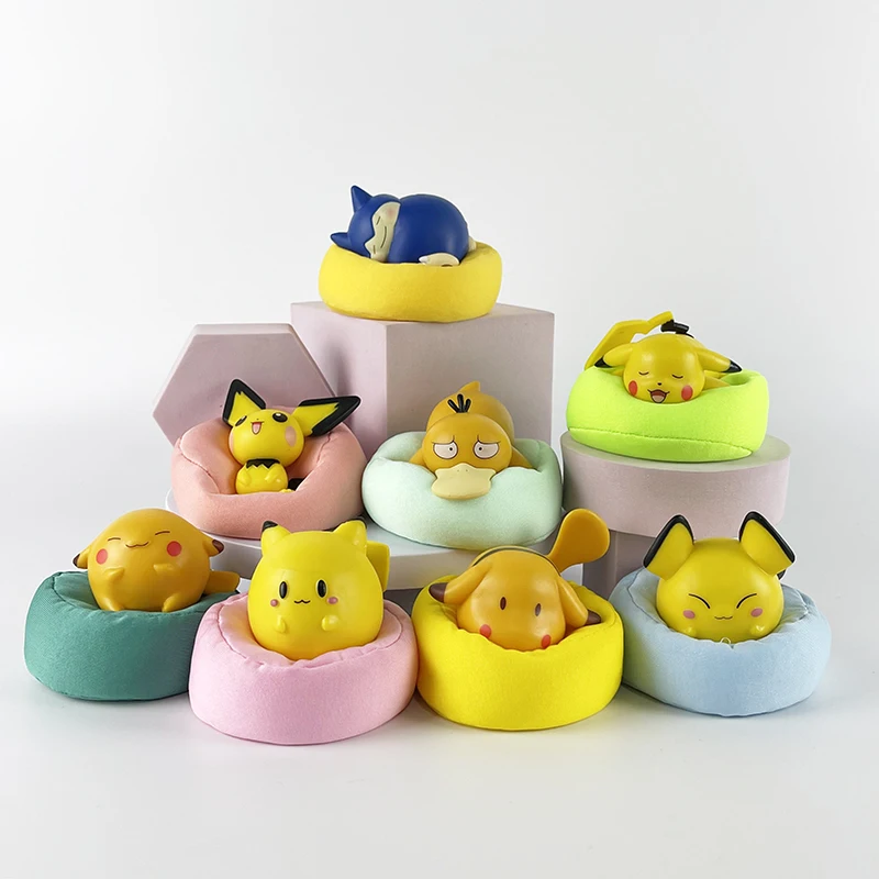 8pcs/set Poke-Mons Pikachu Generation Sleep Full Series
