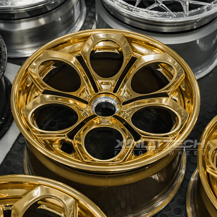 XL 2-Piece Deep Dish Concave Gold Wheel Rim Alloy Forged Wheels 5x114.3 5x120 5x112 Custom Forging Racing Car Wheel - Image 3