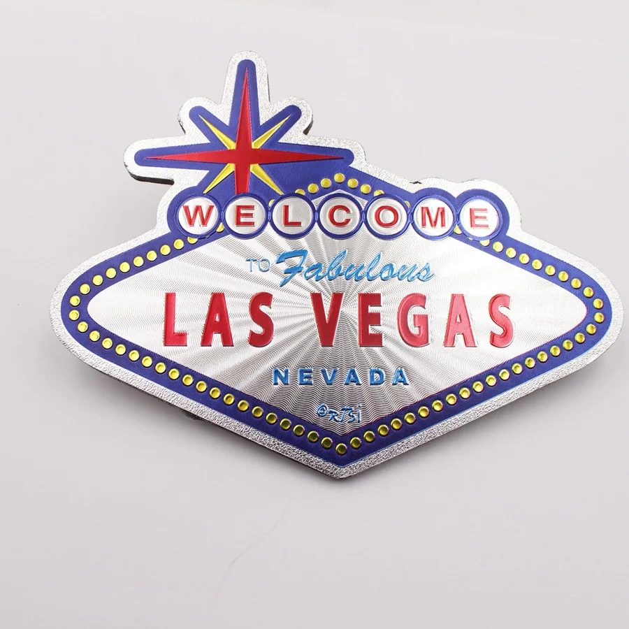 Welcome To Las Vagas Sign Fridge Magnet, Metal