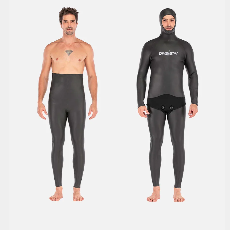DIVESTAR Custom LOGO High Quality 3mm Neoprene Material Super Stretchy Smoothskin Freedive Swimming Wetsuit for Man
