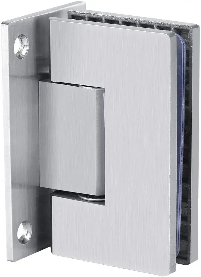 Heavy Duty Frameless Glass Door Hinges Stainless Steel Bathroom Gate Clamp For 812 Mm Toughened