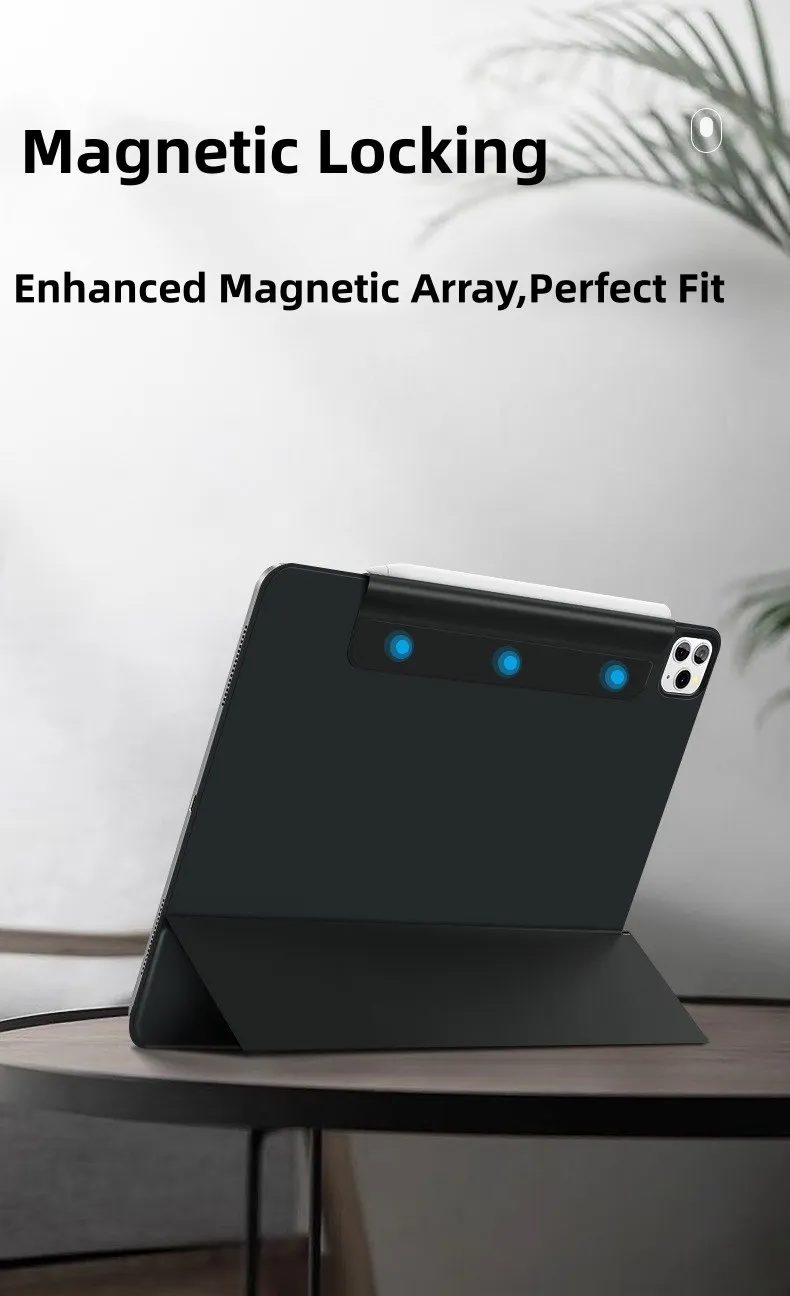 product laudtec magnetic triple layer rugged shell pu leather anti slip shockproof  case for samsung galaxy tab a11  black-3