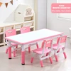 Pink white desktop-1 table 4 chairs
