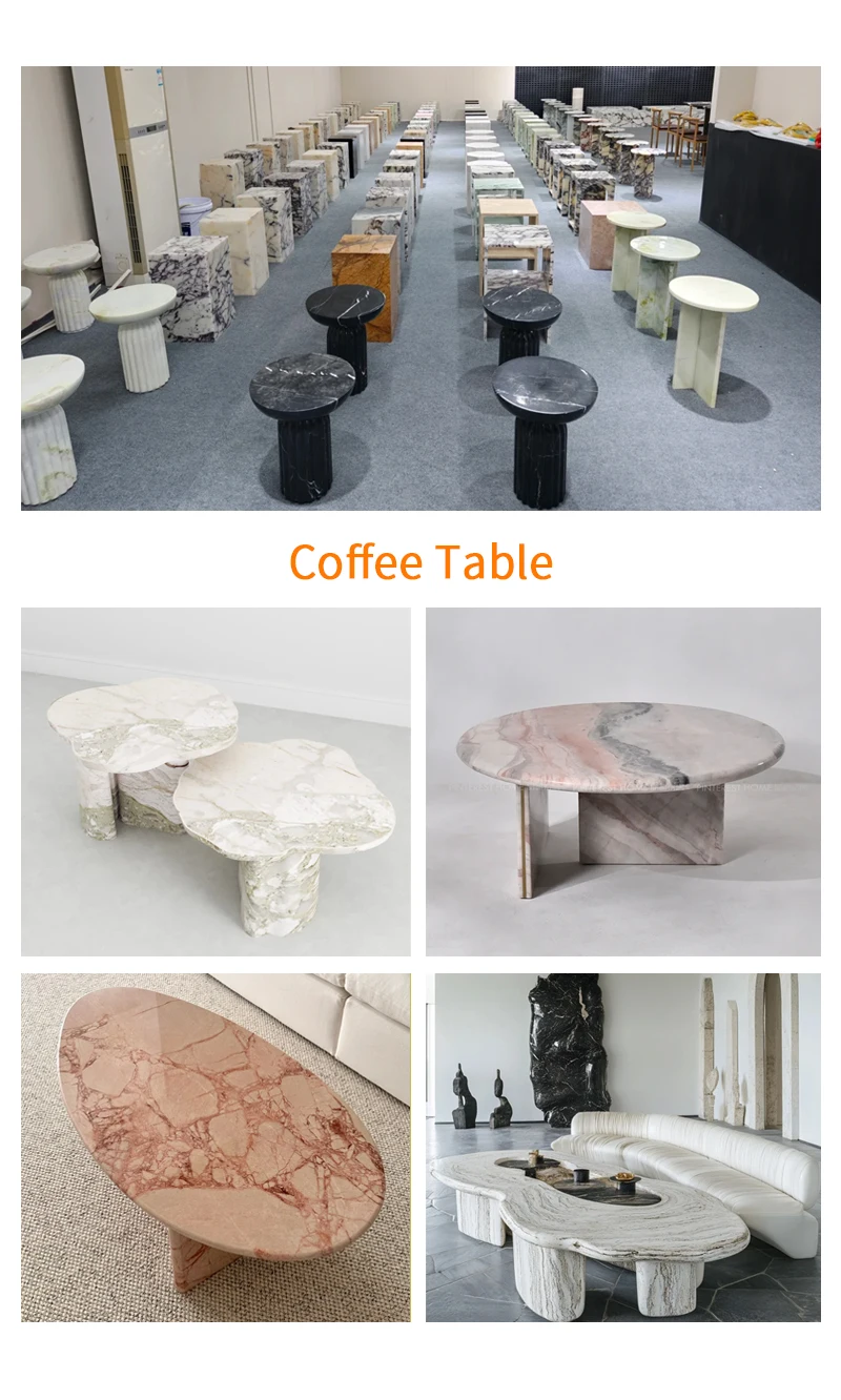 product customizable calacatta viola marble furniture natural marble coffee table for living room side table design-10