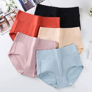 High Waisted Women's Underwear Plus Size Cotton Women's Warm Belly Underwear Solid Color Pattern High comfort for Women