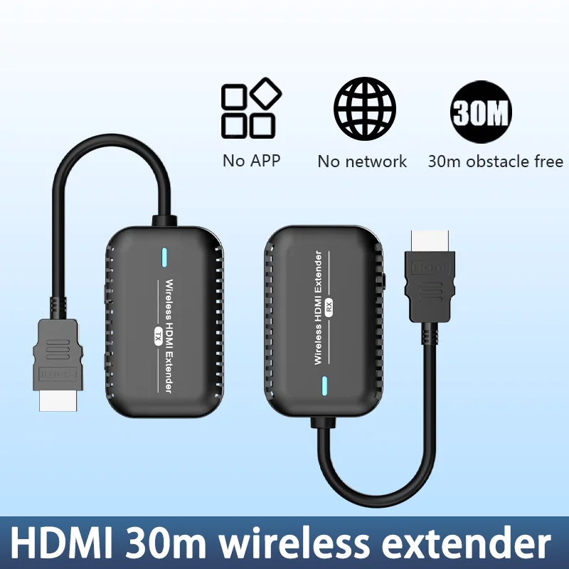 HOOMC  Mini 30M Wireless HDMI Extender HD 1080p Audio Transmitter and Receiver with Plug and Play Feature