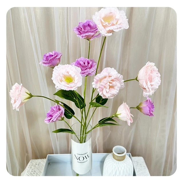 Artificial Lisianthus Silk Flower Faux 6 Heads Lisianthus Flower Decorative Eustoma Flower Ornaments for Party Event Decor