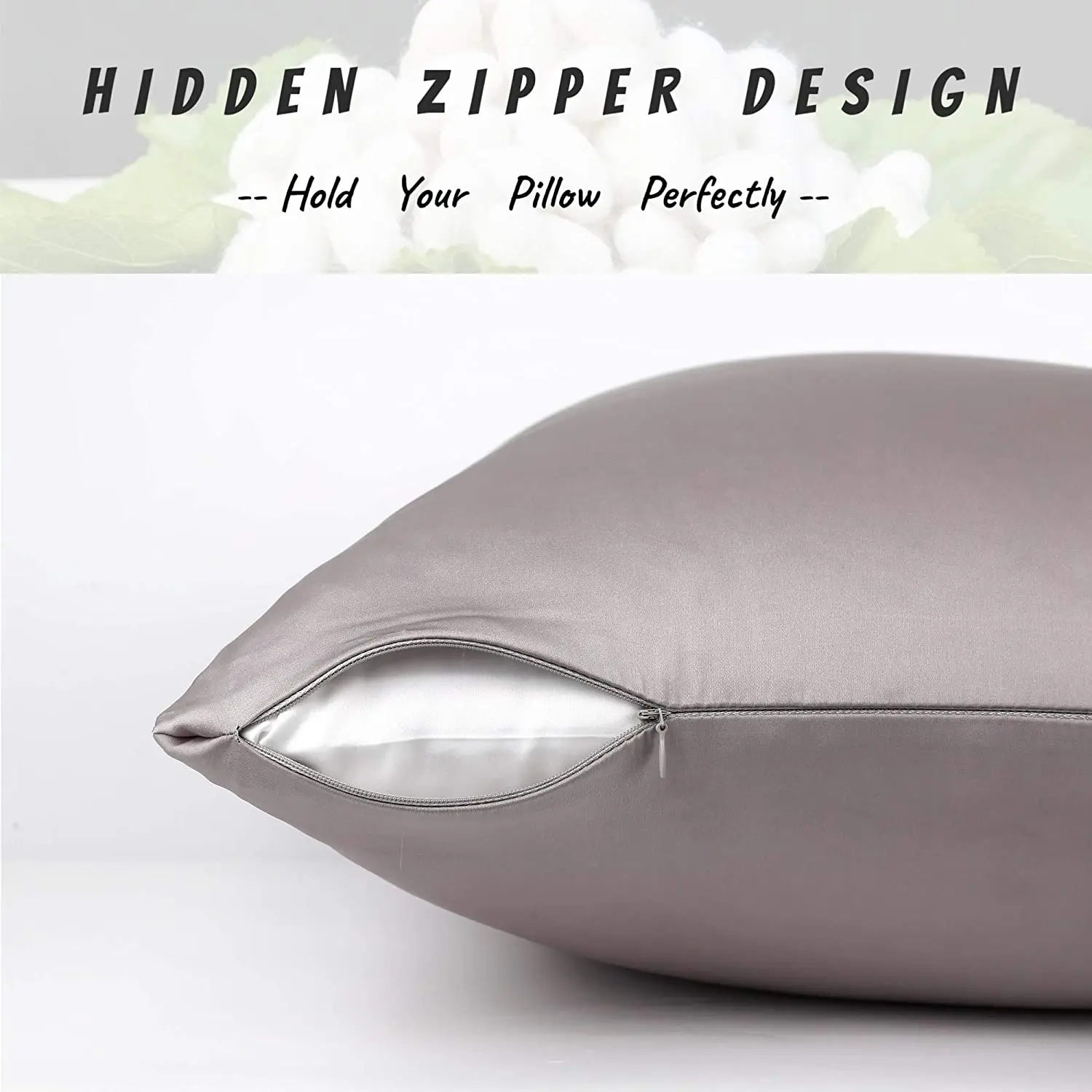 Wholesale Mulberry Soft Silky Satin Polyester Hidden Zipper Design