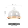 6 inch - Rubber wood with glass cover