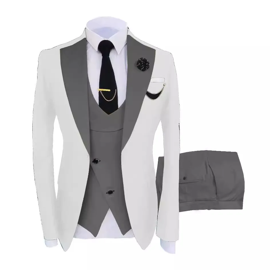 2024 Latest Design Wholesale Men Suits Tailored Suits For Men Wedding Dress 3 Piece(Blazer+Vest+Pant
