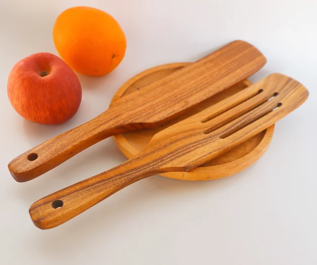 sustainable teak wooden cooking spatula teak kitchen utensil set