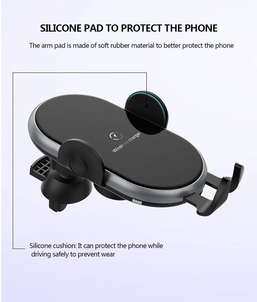 Car Phone Holder Wireless Charger For iPhone Huawei Xiaomi 15W Induction Car Mount Fast Wireless Charging Suck Phone Holder