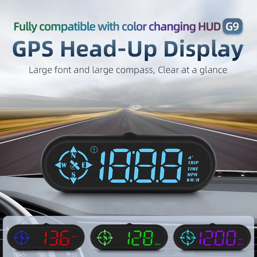 Head Up Display Auto HUD GPS OBD | Schermo Ampio Con Velocità, Allarme Eccesso, Temperatura Acqua E Tensione Batteria