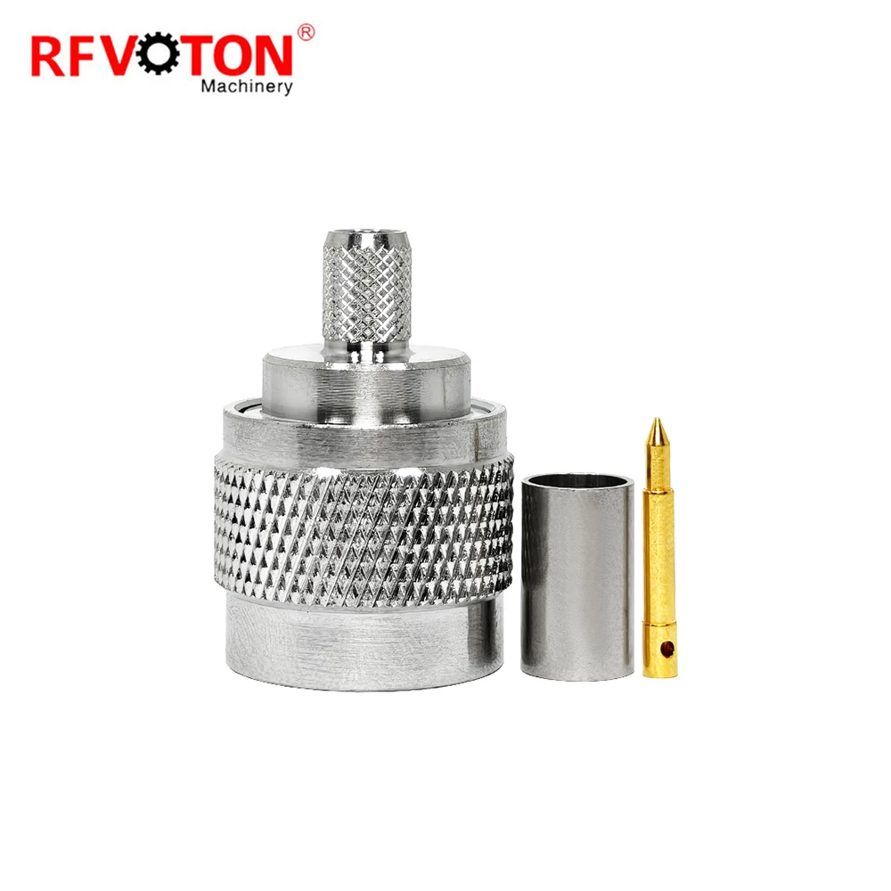 Factory Supply N Male Plug Macho Straight Crimp WTR240 240 Cable Coaxial Connectors Conector Rohs in Stock Copper Brass