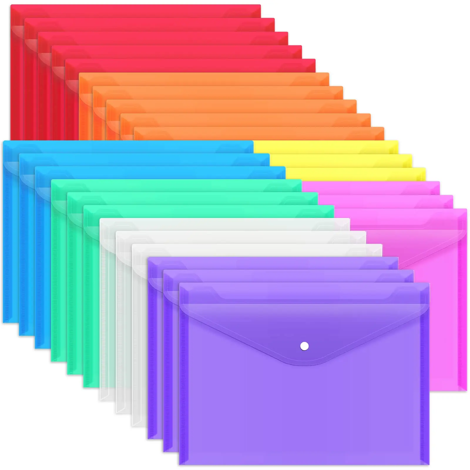 Secure Folder Envelope Plastic Envelopes & Folders with Snap Closure - Durable & Secure