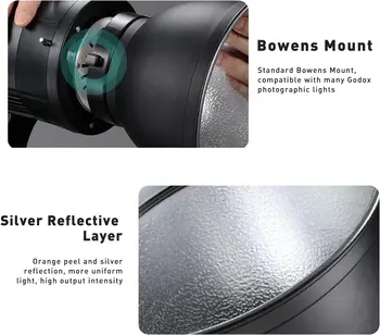Godox-AD-R6 Bowens Mount Standard Reflector for MS300 AD400Pro AD600B AD600Pro AD600BM MS200 SK400II for Amaran Flash Moonlight detail image